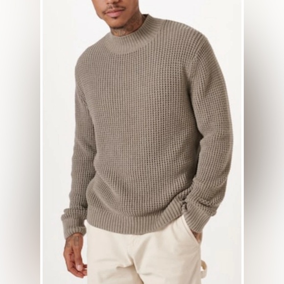 Abercrombie & Fitch Men’s knit mock neck sweater XXL marine layer - Picture 1 of 5